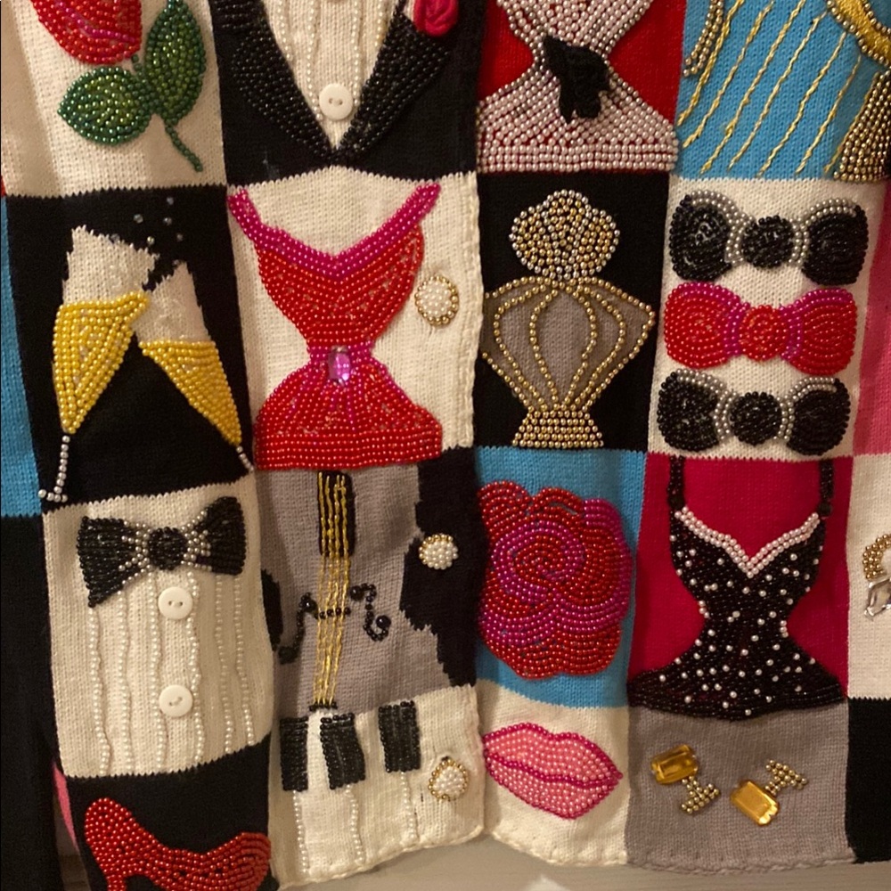 Michael Simon Celebration Patchwork Sweater - image 7